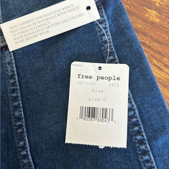 NWT Free People denim lace up skirt size 0 97 % cotton - Picture 2 of 7